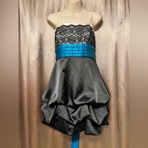 Satin With Lace Detail Mini Dress